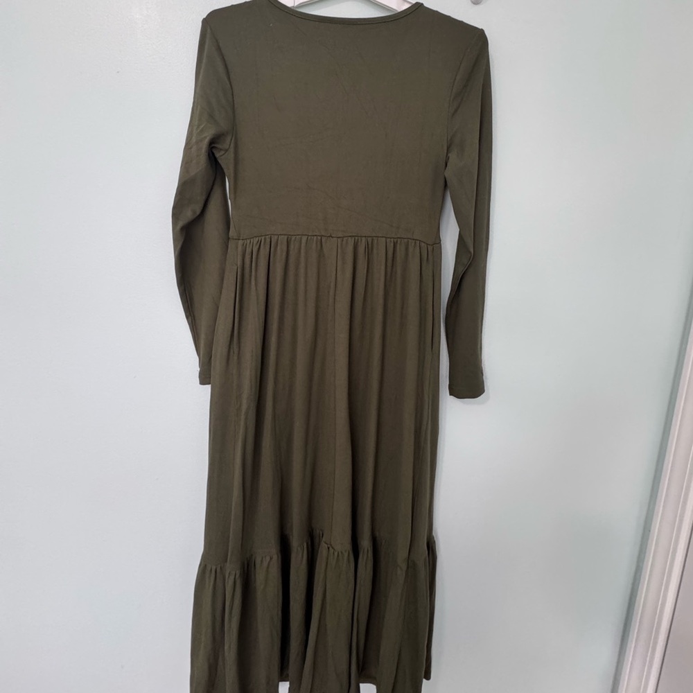 Olive Green Long Sleeve dress - Picture 5 of 5